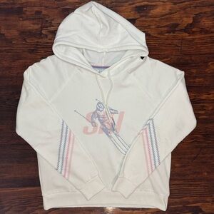 PJ SALVAGE Ski Mountain Bound Hoodie - NWOT - Size L - White